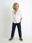 Çocuk Uzun Kollu Gömlek | %100 Doğal Pamuk Keten | 3-9 Yaş | RG1567