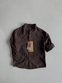 Детская рубашка с воротником-стойкой для мальчиков – 3-9 лет, 100% хлопок, длинные рукава | RG1569