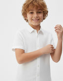 Keten Çocuk Kısa Kollu Gömlek %100 Keten 3–9 Yaş | RG1567