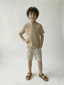 Kinder-Leinen-Kurzarmhemd