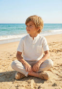 Kinder-Leinen-Kurzarmhemd