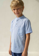 Kinder-Leinen-Kurzarmhemd