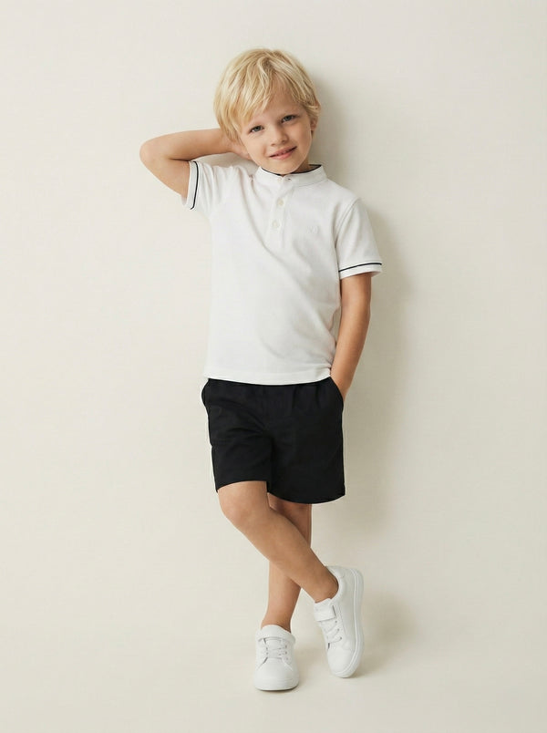 Kinder-T-Shirt mit Knopfdetail und Richterkragen | RG1586