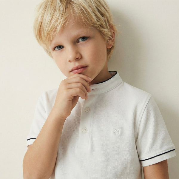 Kinder-T-Shirt mit Knopfdetail und Richterkragen | RG1586