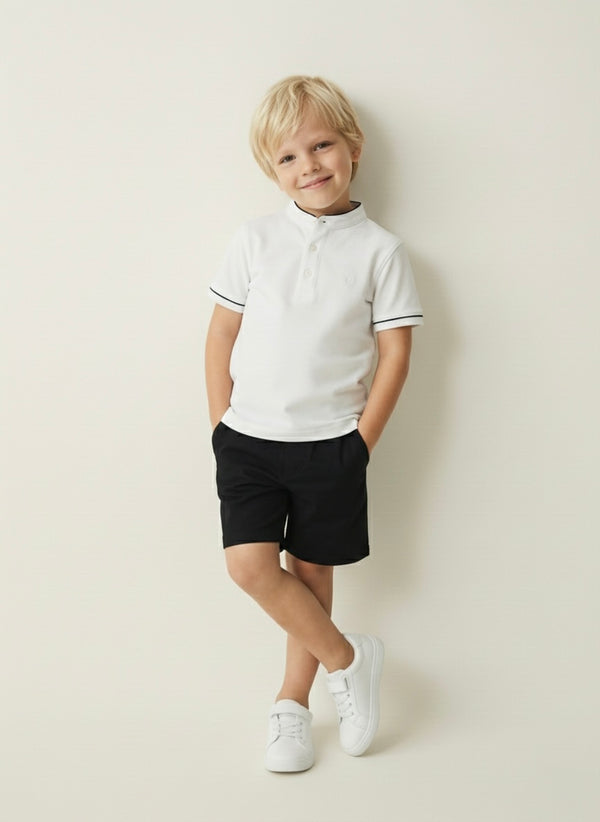 Kinder-T-Shirt mit Knopfdetail und Richterkragen | RG1586