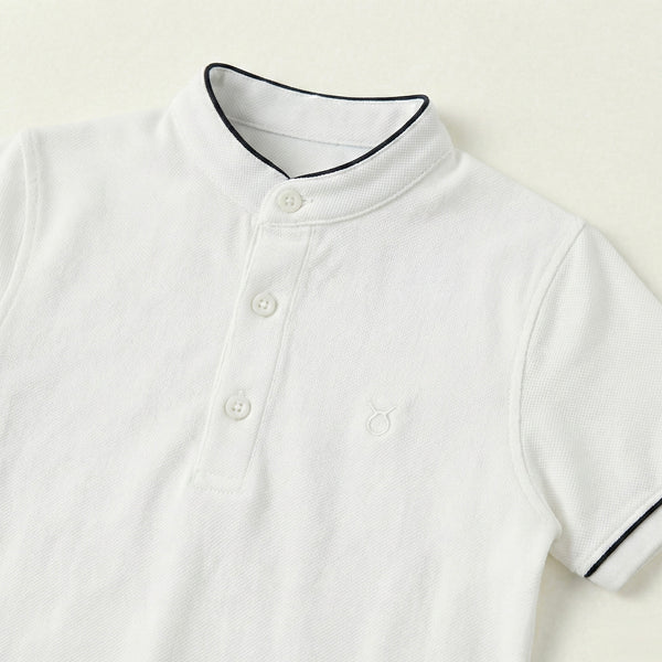 Kinder-T-Shirt mit Knopfdetail und Richterkragen | RG1586