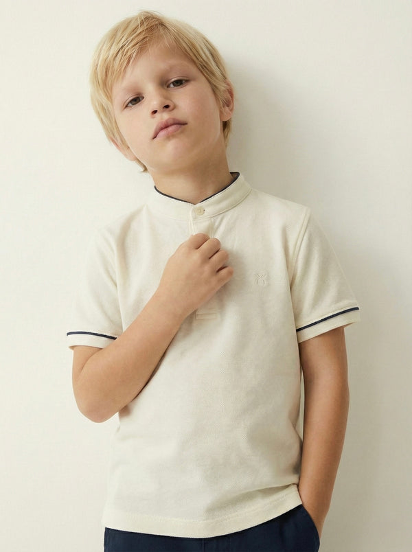 Kinder-T-Shirt mit Knopfdetail und Richterkragen | RG1586