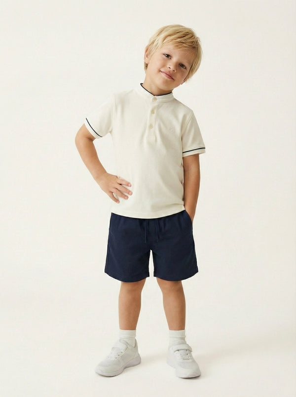 Kinder-T-Shirt mit Knopfdetail und Richterkragen | RG1586