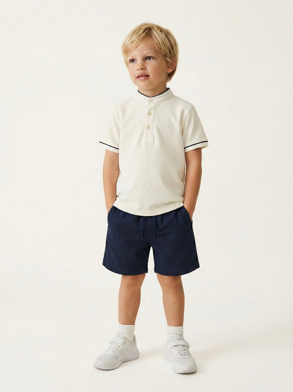 Kinder-T-Shirt mit Knopfdetail und Richterkragen | RG1586