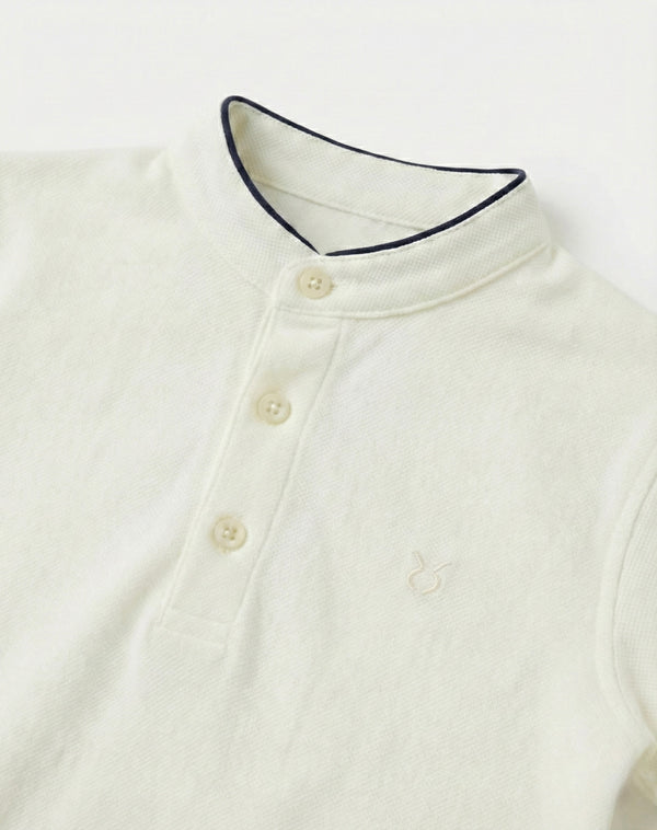 Kinder-T-Shirt mit Knopfdetail und Richterkragen | RG1586