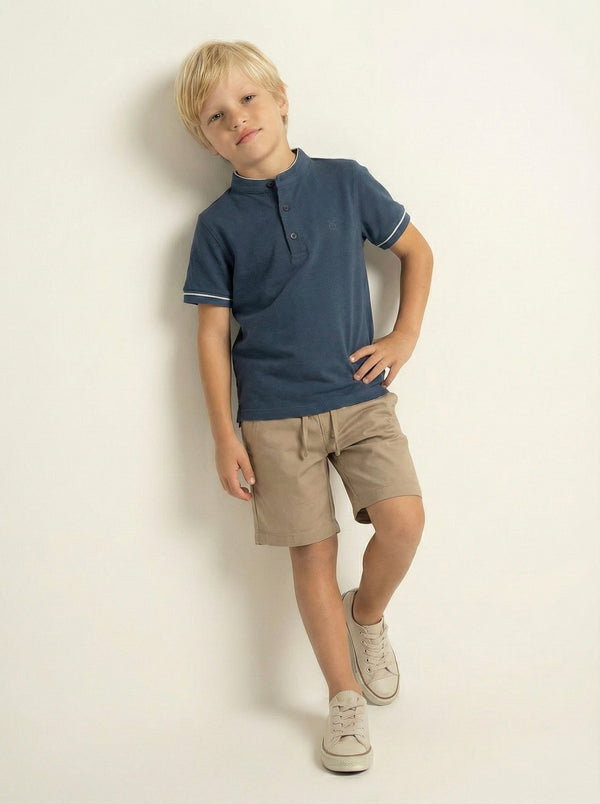 Kinder-T-Shirt mit Knopfdetail und Richterkragen | RG1586
