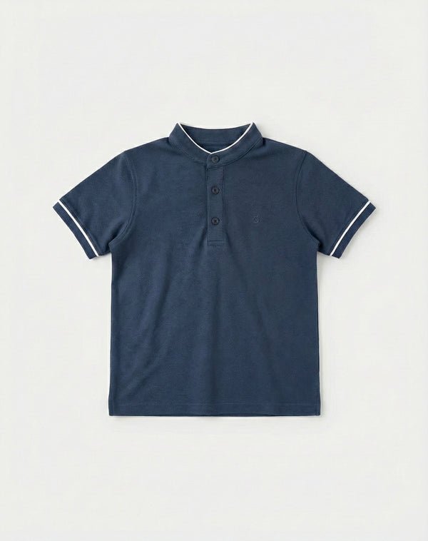 Kinder-T-Shirt mit Knopfdetail und Richterkragen | RG1586