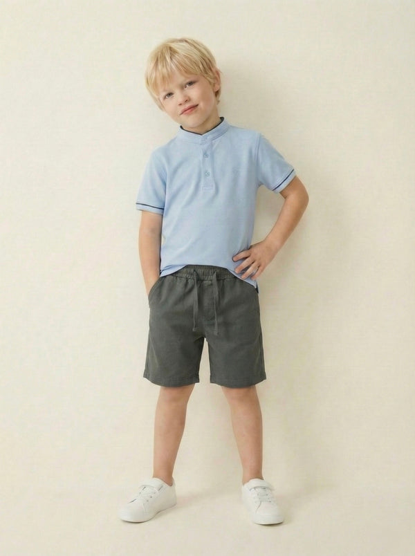 Kinder-T-Shirt mit Knopfdetail und Richterkragen | RG1586