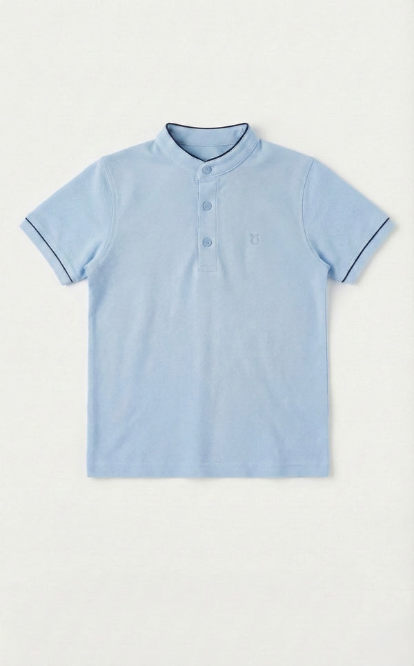 Kinder-T-Shirt mit Knopfdetail und Richterkragen | RG1586