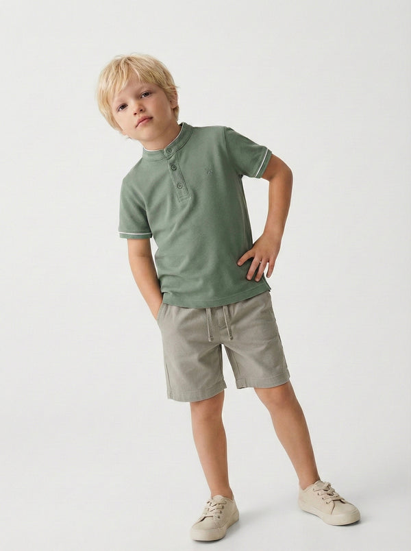Kinder-T-Shirt mit Knopfdetail und Richterkragen | RG1586