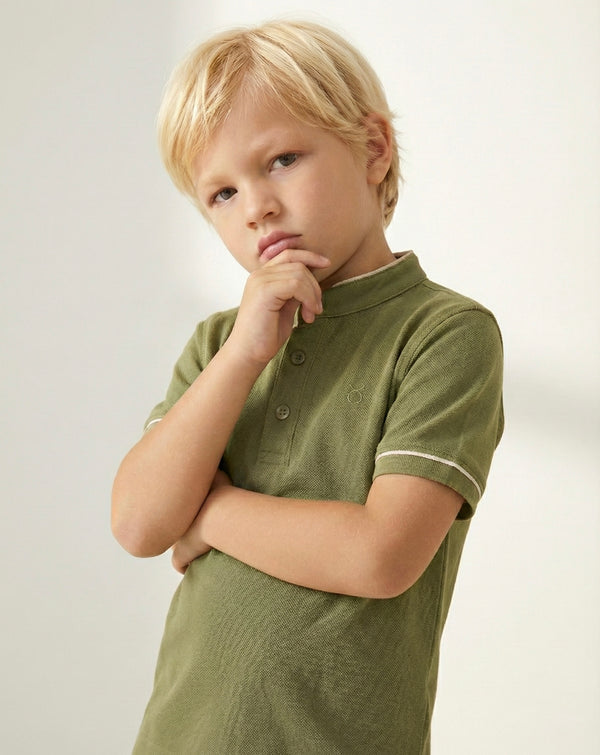 Kinder-T-Shirt mit Knopfdetail und Richterkragen | RG1586