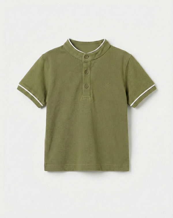 Kinder-T-Shirt mit Knopfdetail und Richterkragen | RG1586