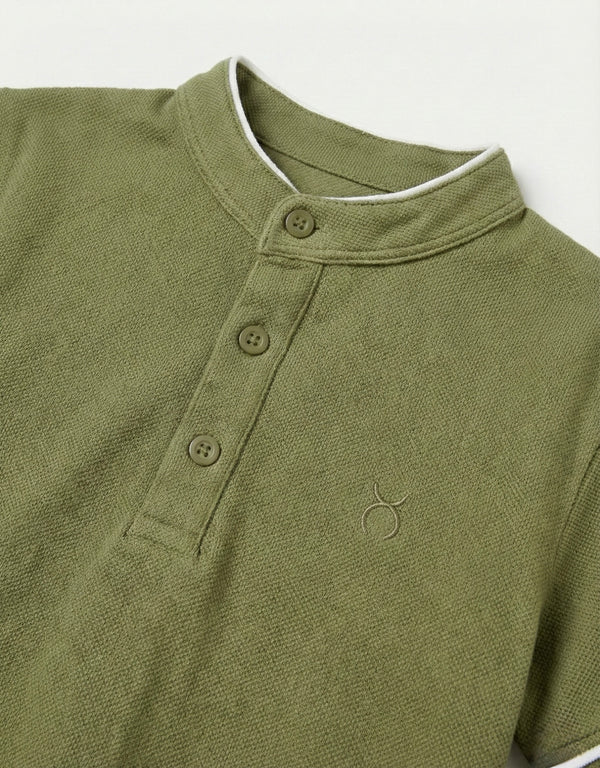 Kinder-T-Shirt mit Knopfdetail und Richterkragen | RG1586