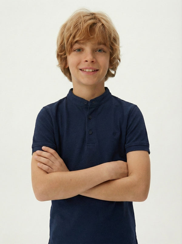 Kinder-T-Shirt mit Knopfdetail und Richterkragen | RG1586