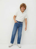 Çocuk Basic Düz Kesim Jean Pantolon %100 Pamuk Kız & Erkek 3–9 Yaş | RG1592