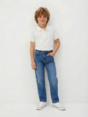 Çocuk Basic Düz Kesim Jean Pantolon %100 Pamuk Kız & Erkek 3–9 Yaş | RG1592