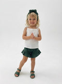 Kız Çocuk Yazlık Takım | Müslin Bluz & Kaşkorse Fırfırlı Şort