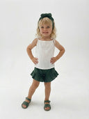 Kız Çocuk Yazlık Takım | Müslin Bluz & Kaşkorse Fırfırlı Şort