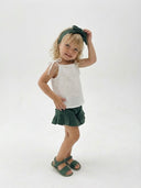 Kız Çocuk Yazlık Takım | Müslin Bluz & Kaşkorse Fırfırlı Şort