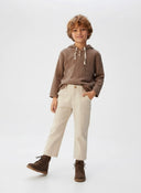 Erkek & Kız Çocuk Müslin Kapüşonlu Üst – Doğal Kumaş, 3-9 Yaş