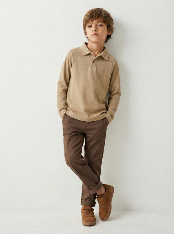 Çocuk Uzun Kollu Polo Yaka Pike Tişört | 3–9 Yaş | RG Brand | RG1634