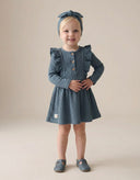 Baby Girl Ruffled Dress and Headband | Waffle Fabric | 6 Months – 3 Years | Stylish Baby Dress | RG169