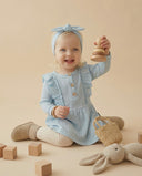 Детское платье с оборками и повязка на голову для девочки | Вафельная ткань | 6 месяцев – 3 года | Стильное детское платье | RG169