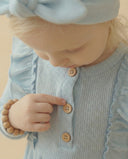 Детское платье с оборками и повязка на голову для девочки | Вафельная ткань | 6 месяцев – 3 года | Стильное детское платье | RG169