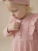 Детское платье с оборками и повязка на голову для девочки | Вафельная ткань | 6 месяцев – 3 года | Стильное детское платье | RG169