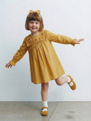 Kız Çocuk Elbise | %100 Doğal Pamuk, Soft Yakalı, Uzun Kollu, 3-9 Yaş | RG1712