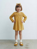 Kız Çocuk Elbise | %100 Doğal Pamuk, Soft Yakalı, Uzun Kollu, 3-9 Yaş | RG1712