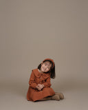 Kiremit rengi kız çocuk elbise