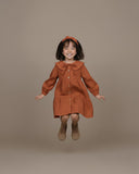 Kiremit rengi kız çocuk elbise