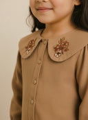 Kız Çocuk 3’lü Keten Takım | %100 Pamuk Bluz, Pantolon & Saç Bandı | 3-9 Yaş | RG1714