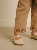 Kız Çocuk 3’lü Keten Takım | %100 Pamuk Bluz, Pantolon & Saç Bandı | 3-9 Yaş | RG1714