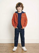 Kadife Kapüşonlu Çocuk Gömlek | İç Tişörtlü, Şık & Rahat Tasarım | Lacivert, Kahverengi, Kiremit | RG1720