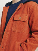 Kadife Kapüşonlu Çocuk Gömlek | İç Tişörtlü, Şık & Rahat Tasarım | Lacivert, Kahverengi, Kiremit | RG1720