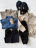 Комплект из 3 предметов: спортивный костюм для девочек и мальчиков, три нити, без прибавления роста – толстовка, спортивные штаны и шапочка