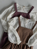 Kız Çocuk Kadife Salopet Elbise – Çift Cepli, Kışlık Günlük Tulum Elbise | RG1728