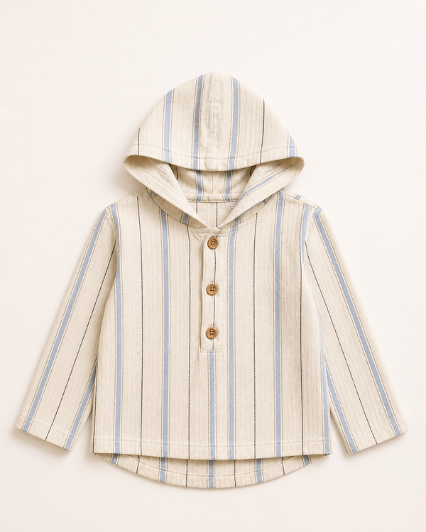 Çocuk Kapşönlü Sweat | 3–9 Yaş | Çizgili | %100 Pamuk Pike | RG Brand | RG1751