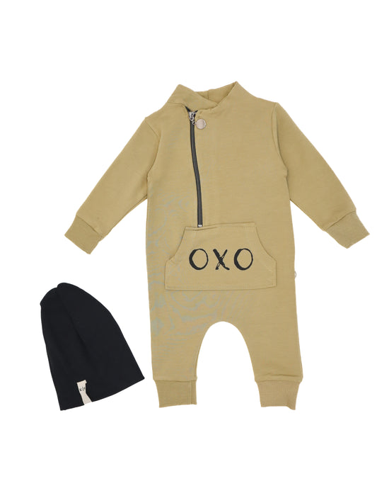 'OXO' Baskılı Bebek Tulumu