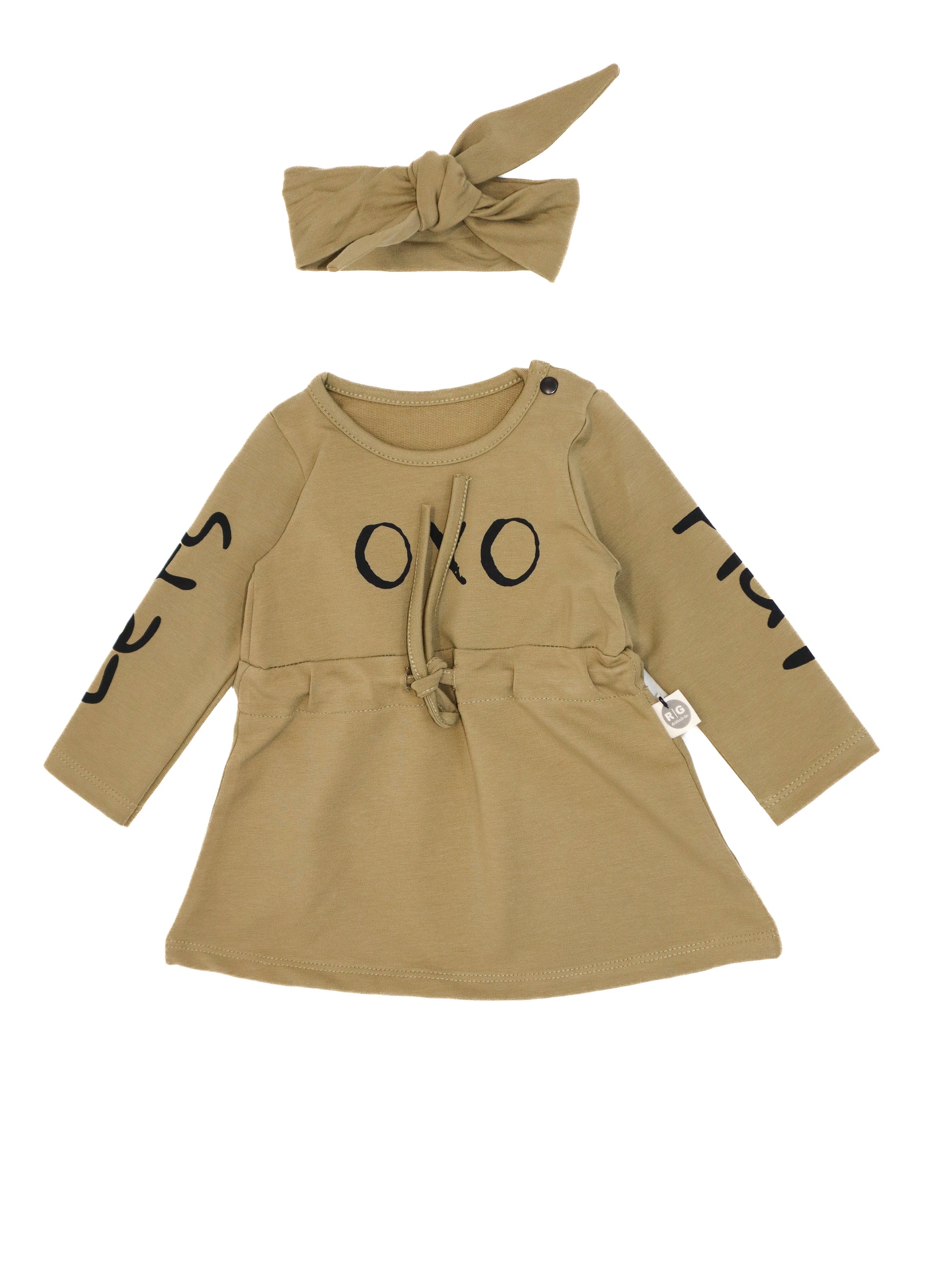 Baby 100% Cotton OXO Printed Dress and Ribbon Set