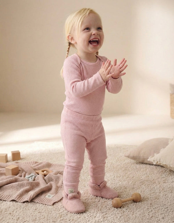 Baby Girl and Boy Natural Waffle Two-Piece Set | 6 Months – 3/4 Years | Soft Textured Baby Set | RG255