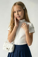 Kız Çocuk Kısa Kollu Tüllü Yarım Yaka Tişört | 8–14 Yaş | RG Brand | RG260