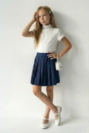 Kız Çocuk Kısa Kollu Tüllü Yarım Yaka Tişört | 8–14 Yaş | RG Brand | RG260